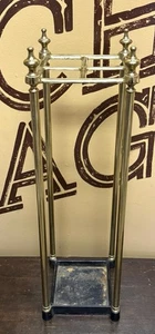 VINTAGE VIKTORIANISCHER MESSING SCHIRMSTÄNDER MIT AUFFANGBECKEN ELEGANTES ZEITSTÜCK - Bild 1 von 4