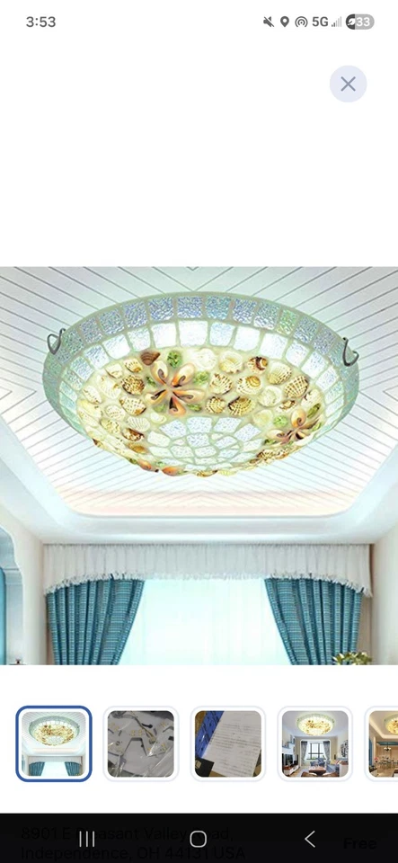 Iluminación de techo mediterránea con carcasa hecha a mano LITFAD techo LED Art Deco Foto 1 de 3