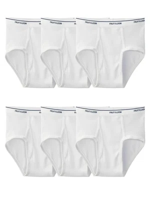 Fruit of the Loom 6 Men's Briefs Underwear White/Color Imperfect XL-2XL-3X-4X-5X - Image 1 of 4