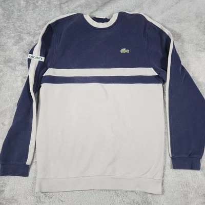 Lacoste Sport Sweatshirt Mens Small Gray Crewneck Colorblock Crocodile Logo - Image 1 of 4