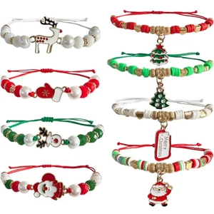8pcs Christmas Bracelets For Women Gifts Merry Christmas In July Decorations ... - Bild 1 von 8