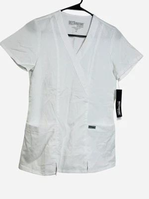 Blusa esfoliante Grey's Anatomy™ by Barco Riley feminina 3 bolsos ajuste moderno envoltório simulado XS - Imagem 1 de 4