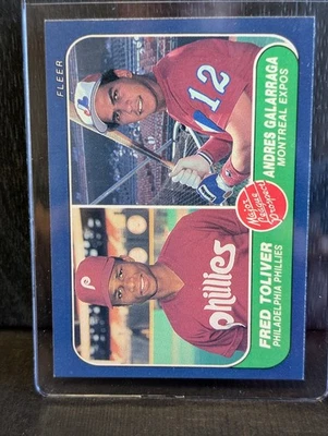 1986 Fleer - Andres Galarraga, Freddie Toliver #647 (RC) - Image 1 of 2