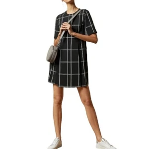 Ted Baker Playsuit Astryd Checked Crepe Black White Geometric Size 3 (US 8) - Picture 1 of 11