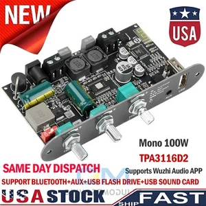 1/2x ZK-1001U Mono 100W Bluetooth Audio Endstufe Platine TPA3116D2 Modul - Bild 1 von 48
