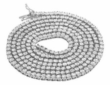 Jewelry Unlimited 24" 1.75Ct White Gold Finish 1 Row Real Diamond Necklace