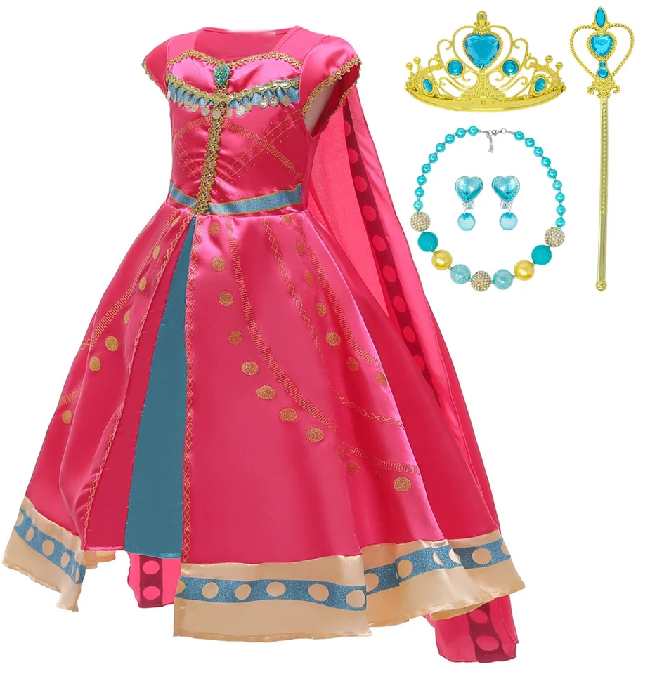 Disfraz de princesa inspirado en jazmín para niña - Juego completo de vestir con acceso Foto 1 de 4