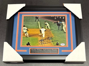 Mookie Wilson Autographed 8x10 World Series Photo Framed 8x10 W/ Buckner PSA COA - Picture 1 of 3