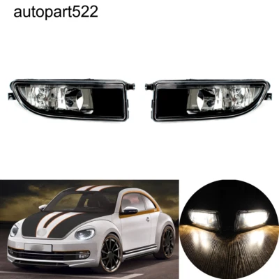 Par de luces antiniebla halógenas transparentes para parachoques delantero Len VW Beetle 2012-2016 Foto 1 de 4