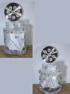 DIY DECORATIVE GLASS STORAGE JAR/CANDY CONTAINER WITH LID CENTERPIECE HOME DECOR - Picture 1 of 18