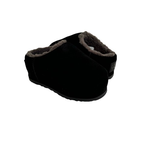 SANDALI UGG PUMPED SLIDE NERI FODERATI IN SHEARLING PLATEAU SCARPA US 7 EU 38 UK 5