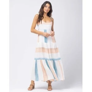 L*SPACE SNRDR22 SANTORINI DRESS IN PARAISO STRIPE SIZE X-SMALL - Picture 1 of 5