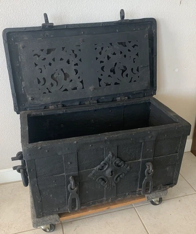 "TREASURE CHEST" OF 1650's , Nuremberg  Armada Chest...Pirate ship / galleon Cover