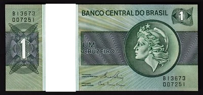 Brazil 1 Cruzerios 1980, UNC, ½ BUNDLE, Pack 50 PCS, Consecutive, P-191Ac, Sg-20 - Image 1 of 4