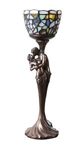 Tischlampe Skulptur Liebespaar Lampe Tiffany Leuchte Jugendstil Tischleuchte neu
