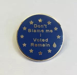 Don’t Blame Me I Voted Remain. Enamel Pin Badge. EU anti Brexit Badge - Picture 1 of 3