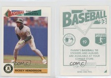 1993 Panini Album Stickers Rickey Henderson #19 HOF