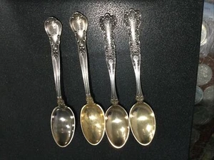 Lot Of (4) Sterling Silver Spoons (Anchor & Lion) Vintage With Intricate Design - Picture 1 of 10