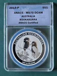 2013 Australia Coin Kookaburra 1 oz 999 Silver ANACS MS 70 DCAM ! - Picture 1 of 2