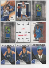 NEW Orlando Magic U-PICK Serial #d JERS AUTO Rookies HOWARD VUCEVIC GORDON SHAQ