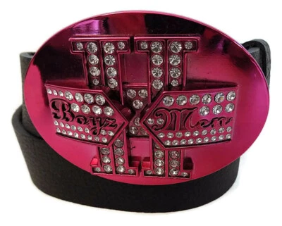 BOYZ 11 MEN BY WASHED UP HOLLYWOOD FUCHSIA WITH CRYSTALS 1½” OVAL BELT BUCKLE - Image 1 of 4