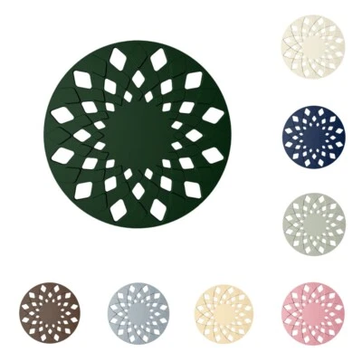 4 PCS Hollow Round Table Mats Circle Heat Insulation Cup Pads Silicone Placemats - Image 1 of 2