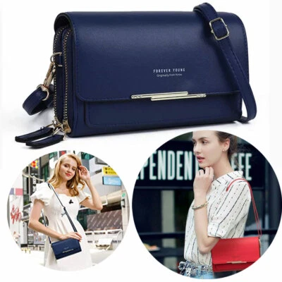 Bolsa de ombro feminina tiracolo de couro bolsas de telefone porta-cartão bolsa de mão presente - Imagem 1 de 4