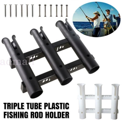 3 Tube Fishing Rod Holder Bracket Boat Kayak Rod Rack Mounted Fishing Rack AU - image 1 of 4