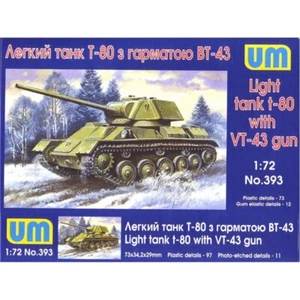 Pistola Tanque Ligero T-80 BT-43 UNIMODELS UM 393 Kit de modelos a escala de plástico escala 1:72 - Imagen 1 de 8