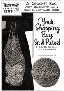 1940s Crochet Shopping Bag and Knitted/crocheted Accessories - Copy - Picture 1 of 2