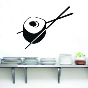 SUSHI CHOPSTICKS Decal WALL STICKER Art Home Decor Vinyl Silhouette Stencil ST37 - Picture 1 of 1