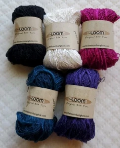The Loom Risoni Yarn 100% Pure Silk Slub yarn Lace weight 25g 140-150m per skein - Picture 1 of 23