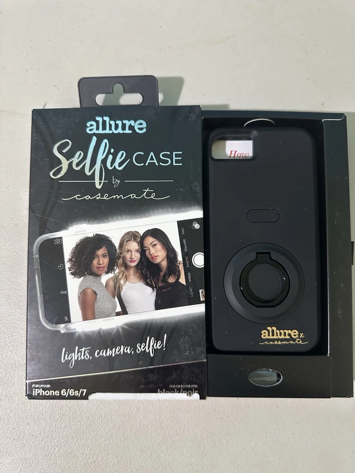 Funda iPhone Allure Selfie Por Casemate Luz LED iPhone 6/6S/7 Negra/Ver Desc Foto 1 de 4