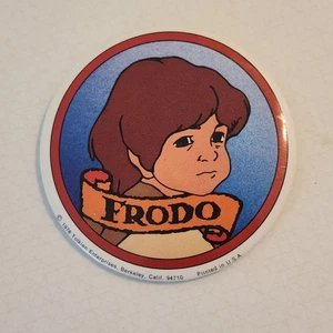 Frodo Baggins Pinback Button 1978 Tolkien Lord Rings Ralph Bakshi Art Vintage - Picture 1 of 6