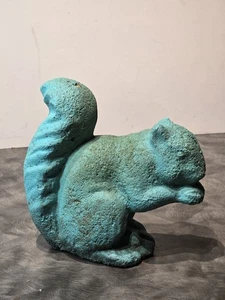Antique Weathered Squirrel w/ Acorn Concrete Garden Statue Yard Lawn Ornament - Picture 1 of 8