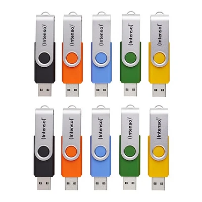 Intenso Basic Line 10x 4 GB USB 2.0 Flash Drives with Practical Labelling Labels - Image 1 of 4