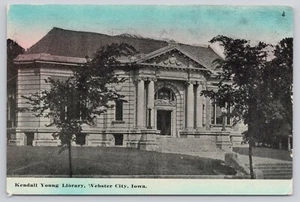 Webster City Iowa IA, Kendall Young Library, 1915 antike Postkarte - Bild 1 von 2
