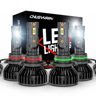 Compatível com Acura CL 1997 1998 1999 6000K LED farol alto e baixo lâmpadas combo 4 peças - Imagem 1 de 4