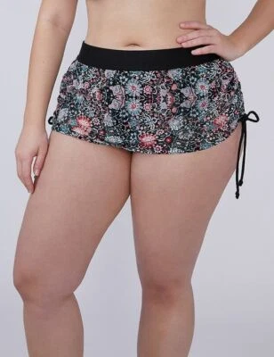 FALDA DE NATACIÓN LANE BRYANT CACIQUE FLORAL MALLA TRANSPARENTE CORDÓN TALLA 14 Foto 1 de 4