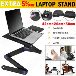 Portable Foldable Laptop Stand Desk Table Tray Adjustable Bedside w Mouse Pad AU - Picture 1 of 12