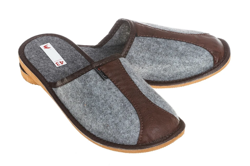 HANDARBEIT MARKENLOS Herren Filz HausSchuhe Pantoffeln Latschen Schlappen #283#