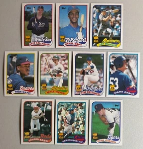 1989 Topps All Star Rookie Team subset 10 cards Gold Cup (Grace, Buhner, Gant) - Picture 1 of 1