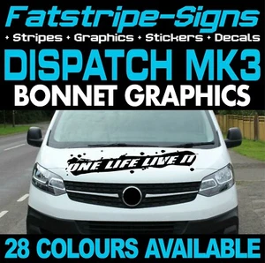 passend für Citroen Dispatch MK3 ONE LIFE LIVE IT MOTORHAUBE GRAFIK AUFKLEBER CAMPER VAN - Bild 1 von 2