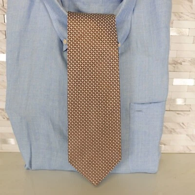 Corbata Quatrefoil Para Hombres BANANA REPUBLIC Marrón Geo Floral Seda Corbata Carrera Ancha Foto 1 de 4