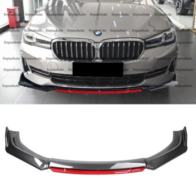 For BMW 525i 530i 540i Series Front Bumper Lip Spoiler Splitter Carbon Fiber Red Foto 1 de 4