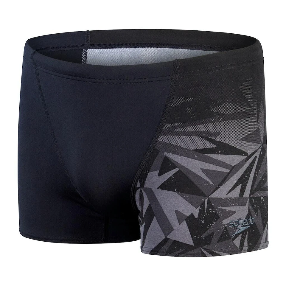 Speedo Herren Fitness Swim Hyper Boom Panel Aquashort Black Oxid Grey NEU - Bild 1 von 1