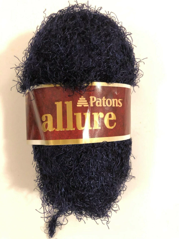 1 Patons Blue Allure Yarn Sapphire Bulky Weight Eyelash 50g 47 Yards