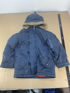 Vintage Kids Youth Boys Military Snorkel Parka Winter Snow Coat Jacket Hood 10 - Picture 1 of 12