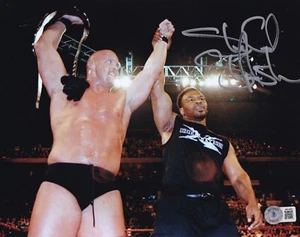 Stone Cold Steve Austin Signed 8x10 Photo BAS COA WWE Wrestlemania 14 Mike Tyson - Picture 1 of 24