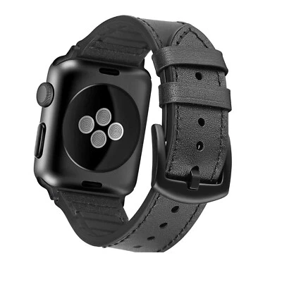 Leather Silicone Apple Watch Band For Series 8 7 6 5 4 3 2 38/40/41  42/44/45mm - Image 1 of 4